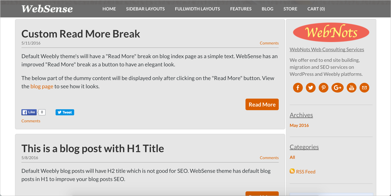 WebSense 博客布局