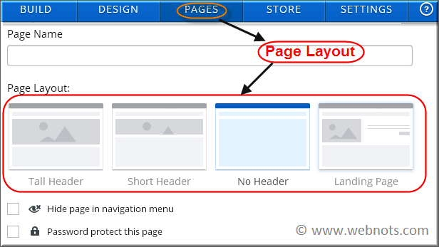 Weebly 页面布局选择