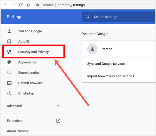 Chrome 安全和隐私选项