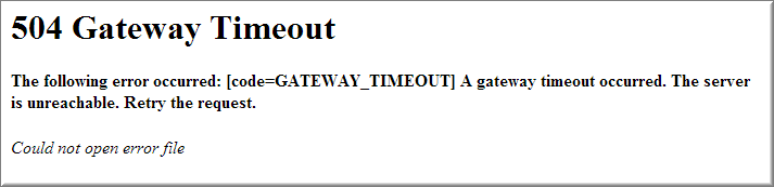 504 网关超时错误