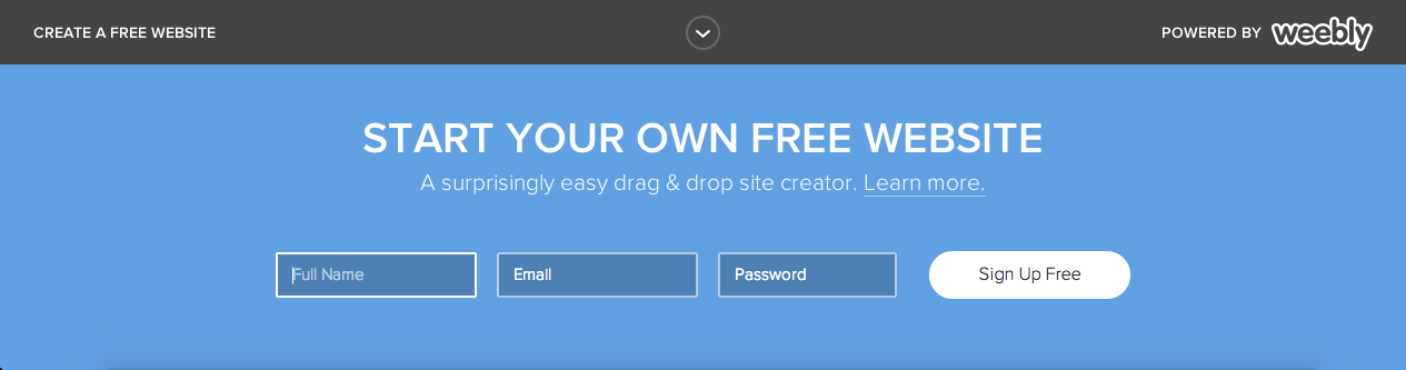 Weebly 免费页脚消息