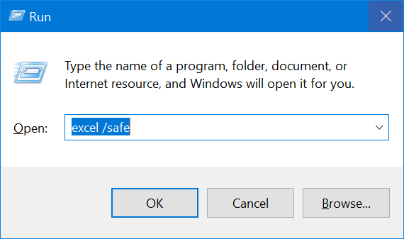 从运行提示以安全模式启动 Excel