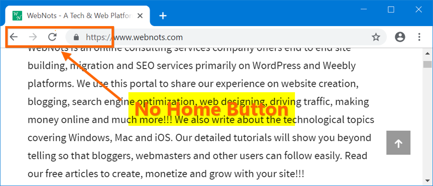 Chrome 中没有主页按钮