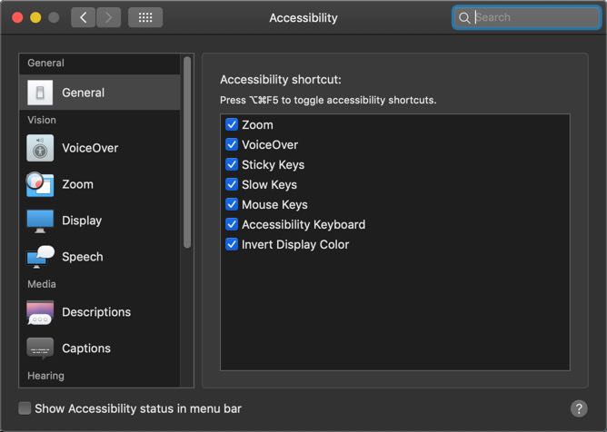 Mac 辅助功能设置