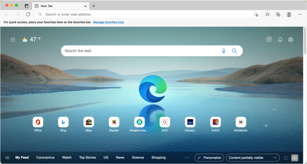如何在Microsoft Edge新标签页中删除快速链接和新闻源