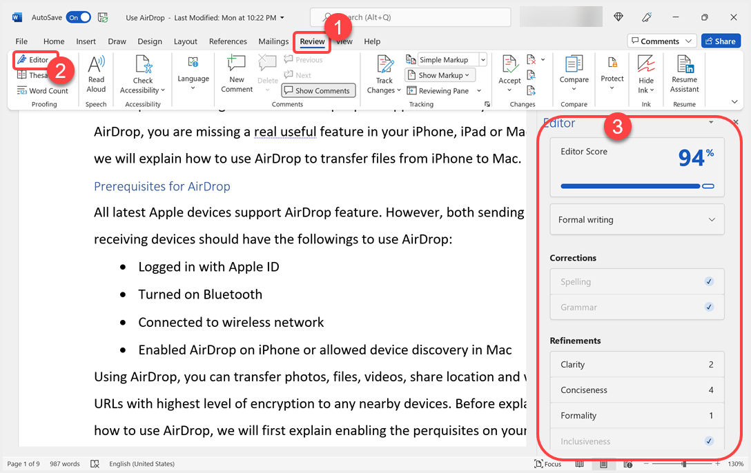 如何在Word中使用Microsoft编辑器创建最佳内容 如何在Word中使用Microsoft编辑器创建最佳内容