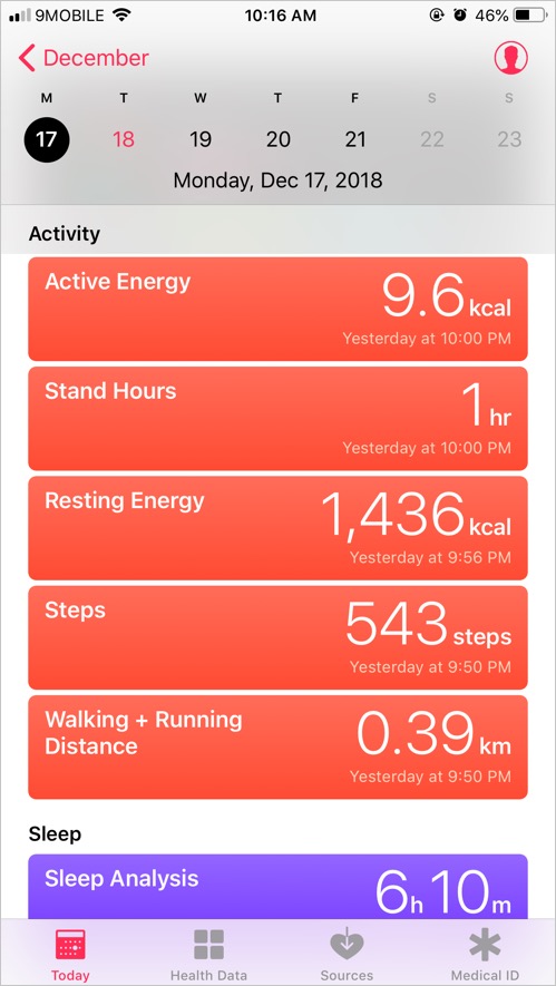 iPhone 中的健康应用程序