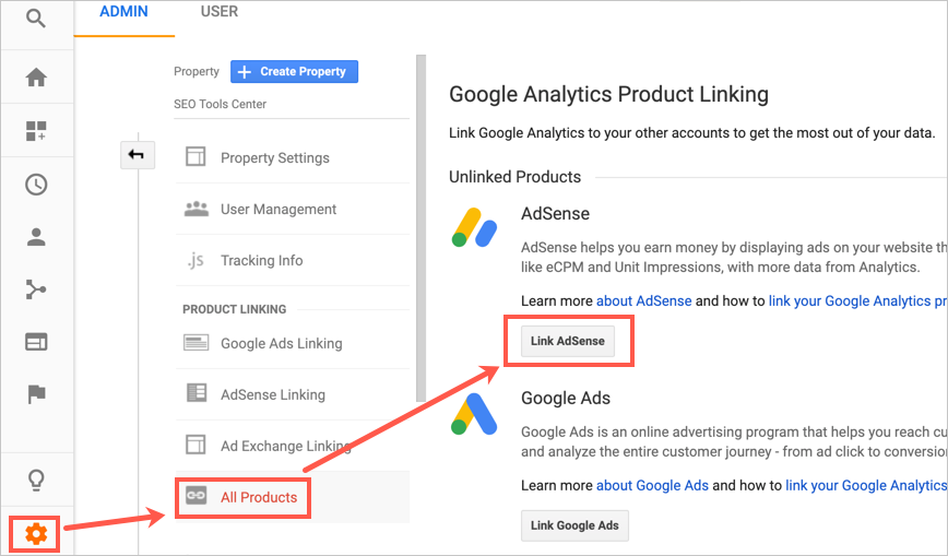 在 Analytics 中关联 AdSense
