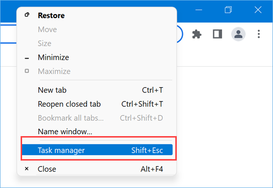 打开 Chrome 任务管理器