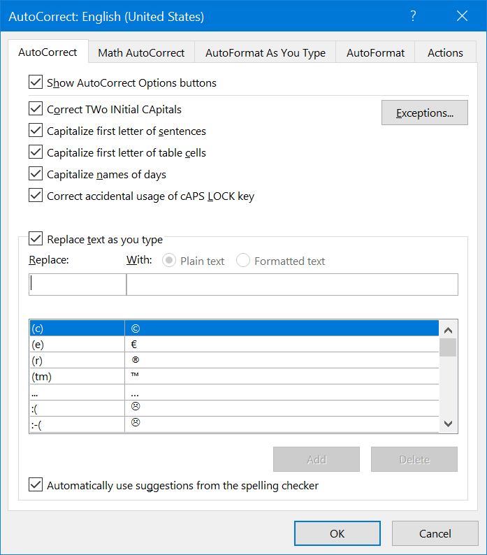 键入时自动更正文本大小写