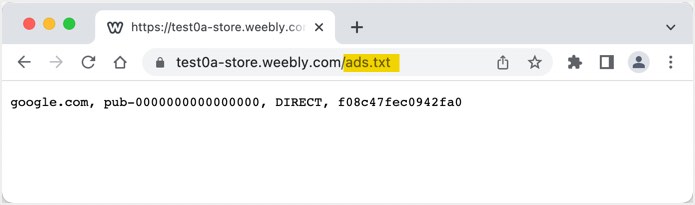 在 Weebly 网站上载的广告 Txt 文件