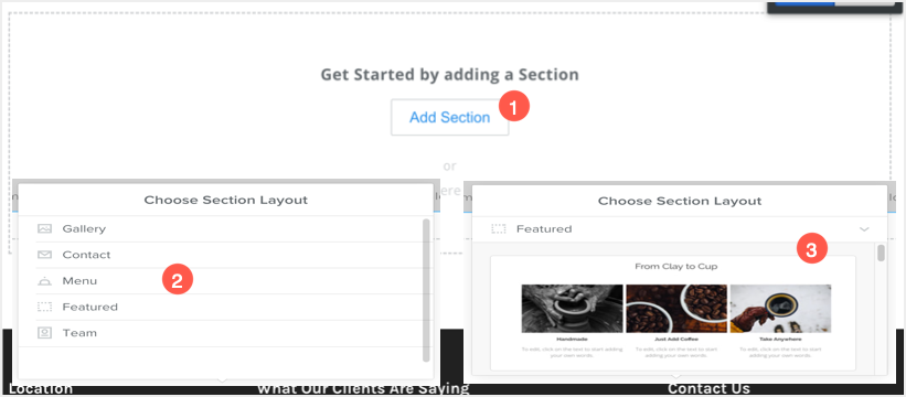 在 Weebly 中添加新的部分布局