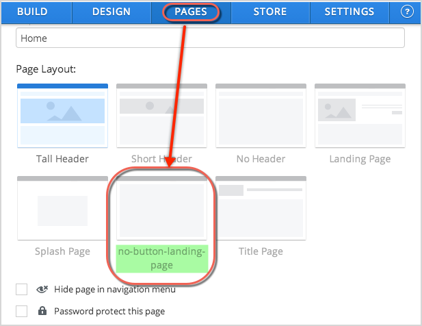 Weebly 页面布局选择