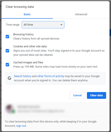 清除 Chrome 浏览数据