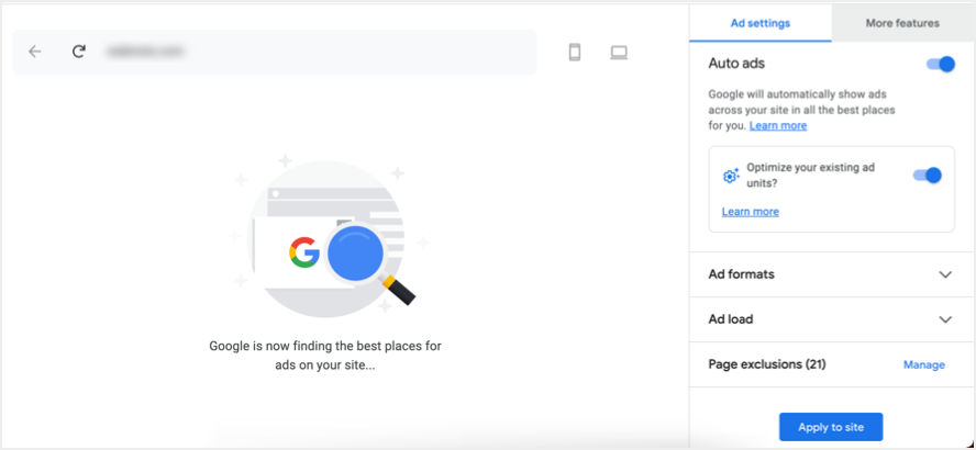 启用 AdSense 自动广告