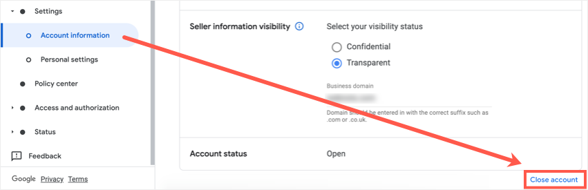 关闭 AdSense 帐户