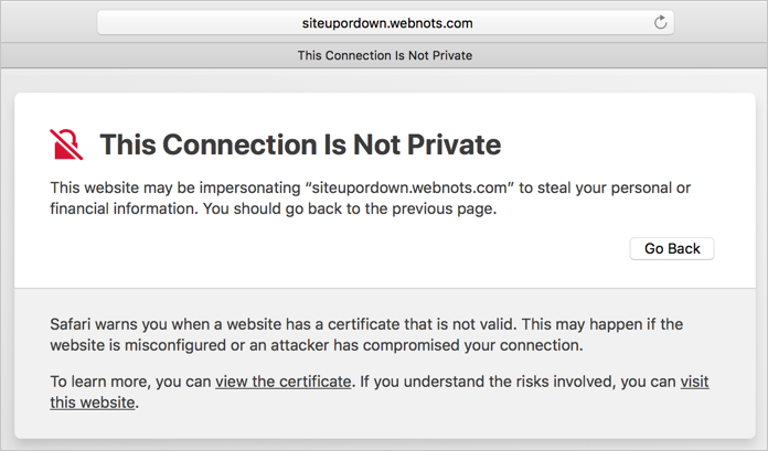此连接不是 Safari 中的私人消息