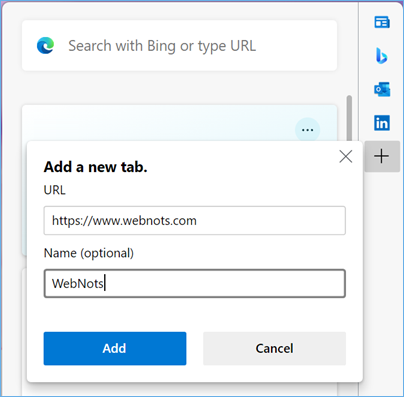 在边栏中添加新标签