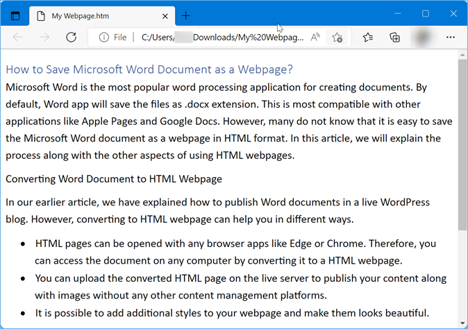 在 Edge 中打开网页