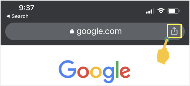 Chrome iPhone 应用程序中的共享图标