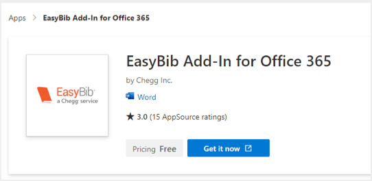 适用于 Office 365 的 EasyBib 插件