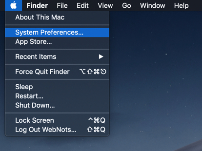 在 Mac 中打开系统偏好设置