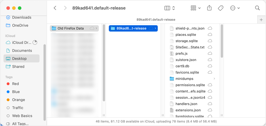 旧 Firefox 数据文件夹