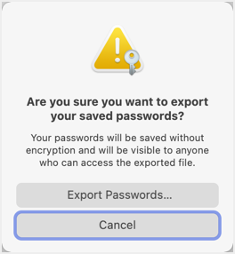 在 Safari 中确认导出密码