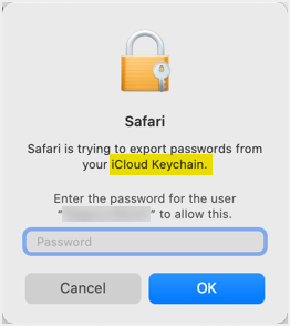 Safari 从 iCloud 钥匙串导出密码