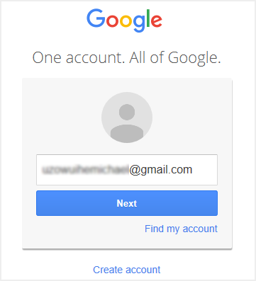 重定向的 Gmail 登录页面