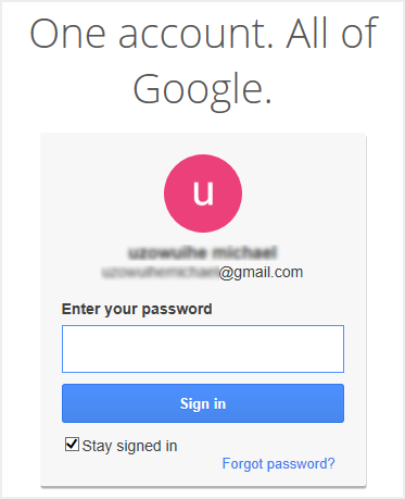 输入 Gmail 密码登录页面