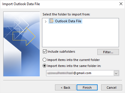 在 Outlook App 中完成输出数据文件导入