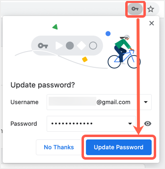 在 Chrome 中更新密码提示
