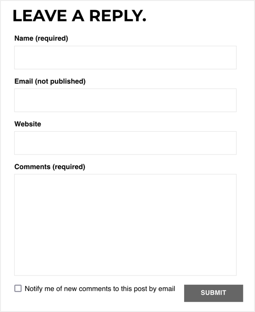 Weebly 默认评论表