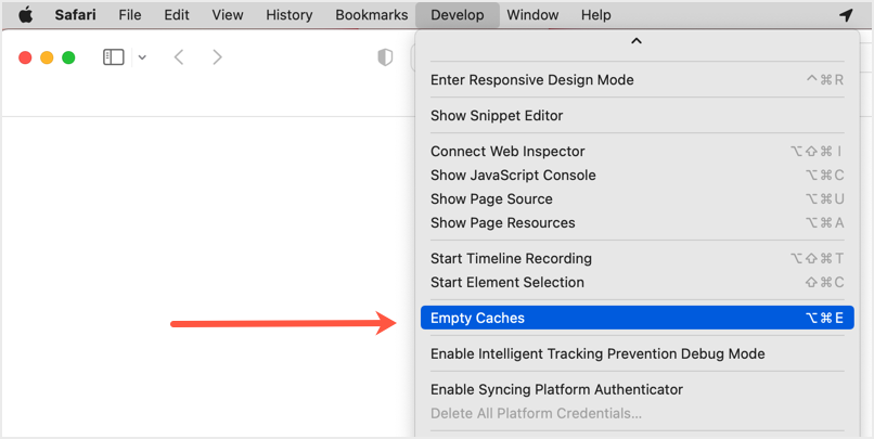 在 Mac 中清空 Safari 缓存
