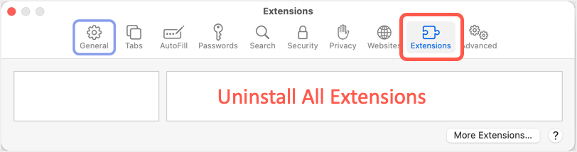 在 Safari Mac 中管理扩展