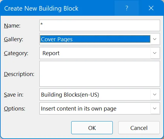 创建新的构建块