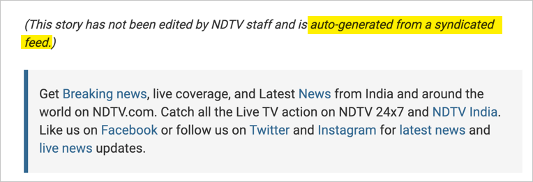 印度报纸网站声明