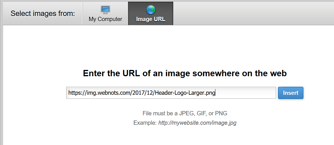 为徽标使用图片 URL