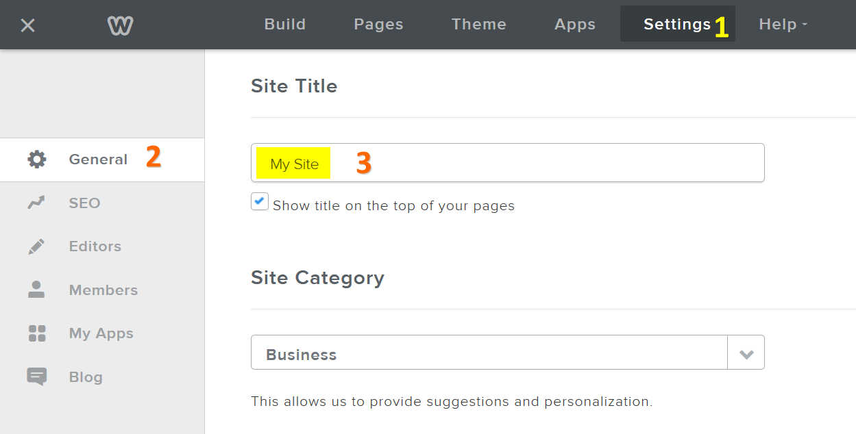 在 Weebly 中添加网站标题