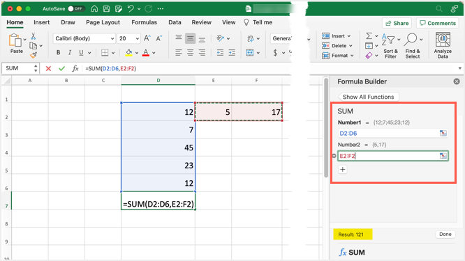 添加另一个数字范围进行加法