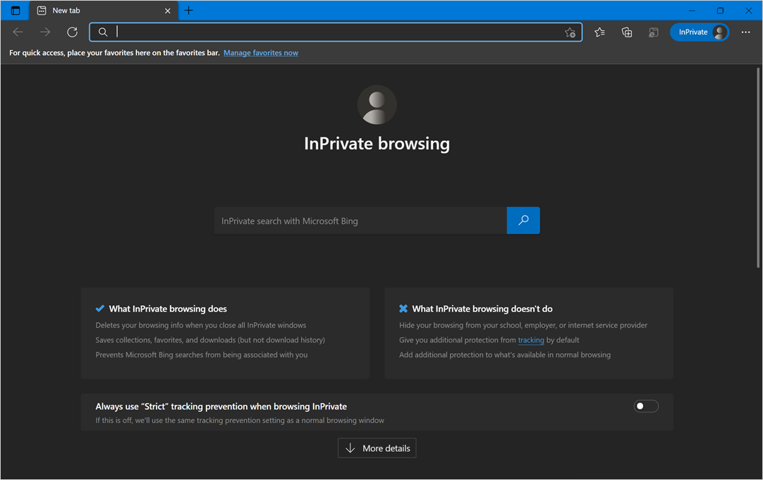 Edge InPrivate 窗口