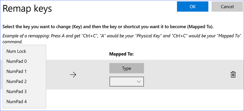从下拉列表中选择键