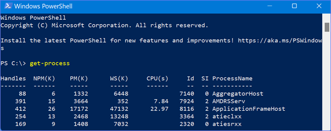 在 PowerShell 中获取进程