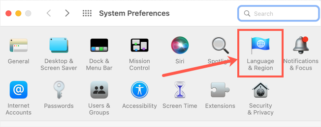Mac 中的语言和区域设置