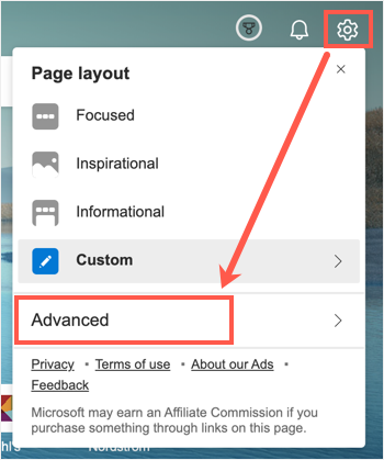Edge 中的高级布局设置