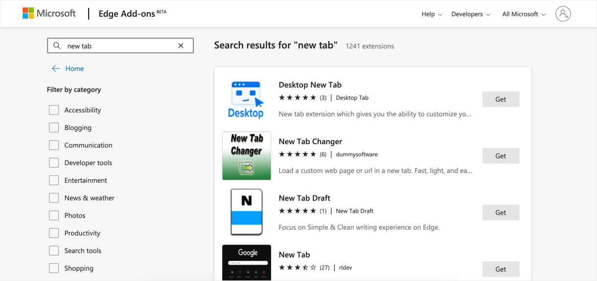 Microsoft Edge 加载项