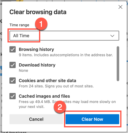清除边缘浏览数据