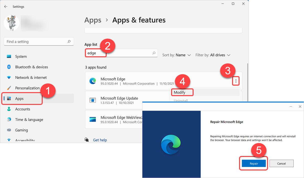 修复边缘浏览器