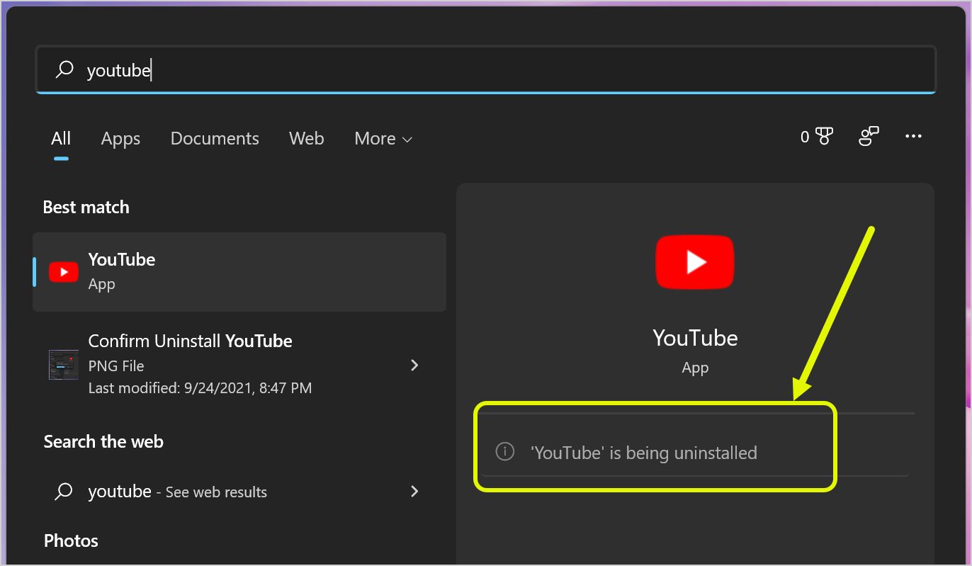 正在卸载的应用程序